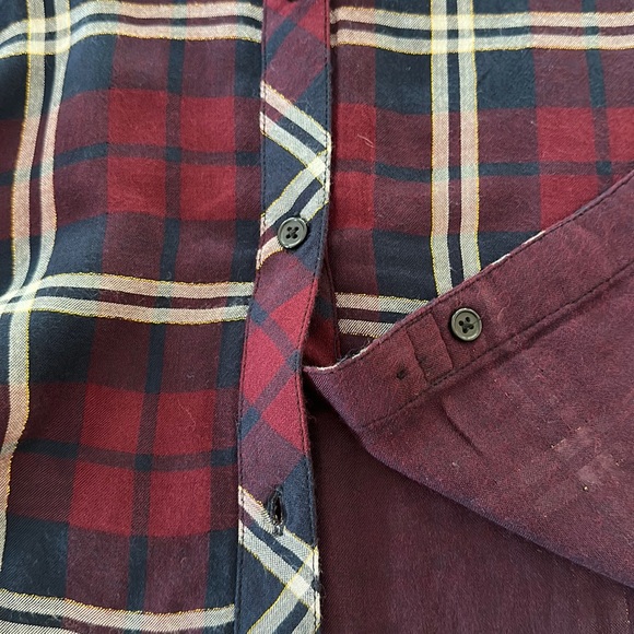NEW - RAILS Hunter Plaid Flannel Gemini Shirt in Cranberry Honey Lurex - Picture 8 of 11